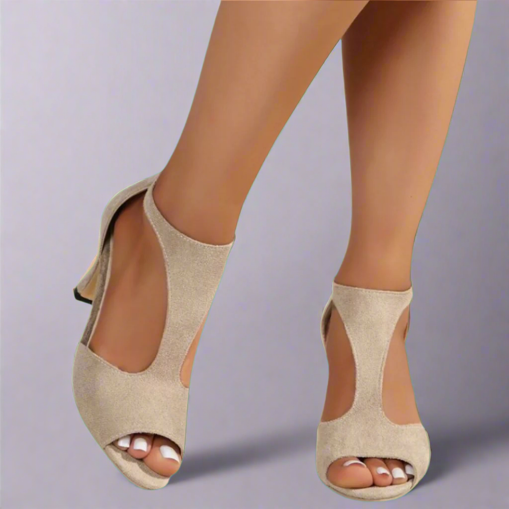 NATALIE | CUTOUT PEEP TOE HEELS