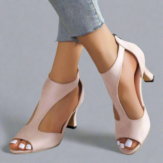 NATALIE | CUTOUT PEEP TOE HEELS