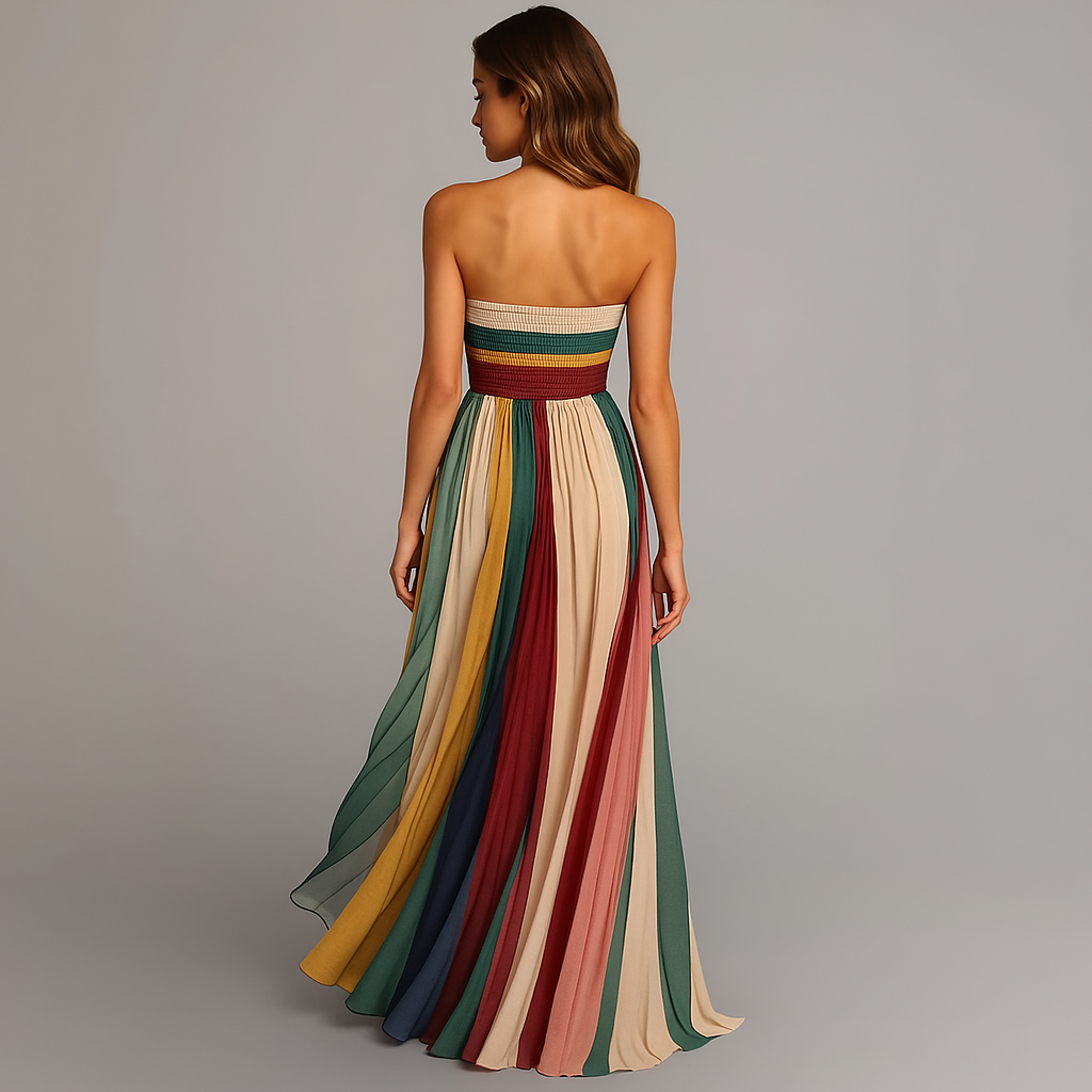 Evie | Women’s Elegant Colorful Pleated Maxi Dress