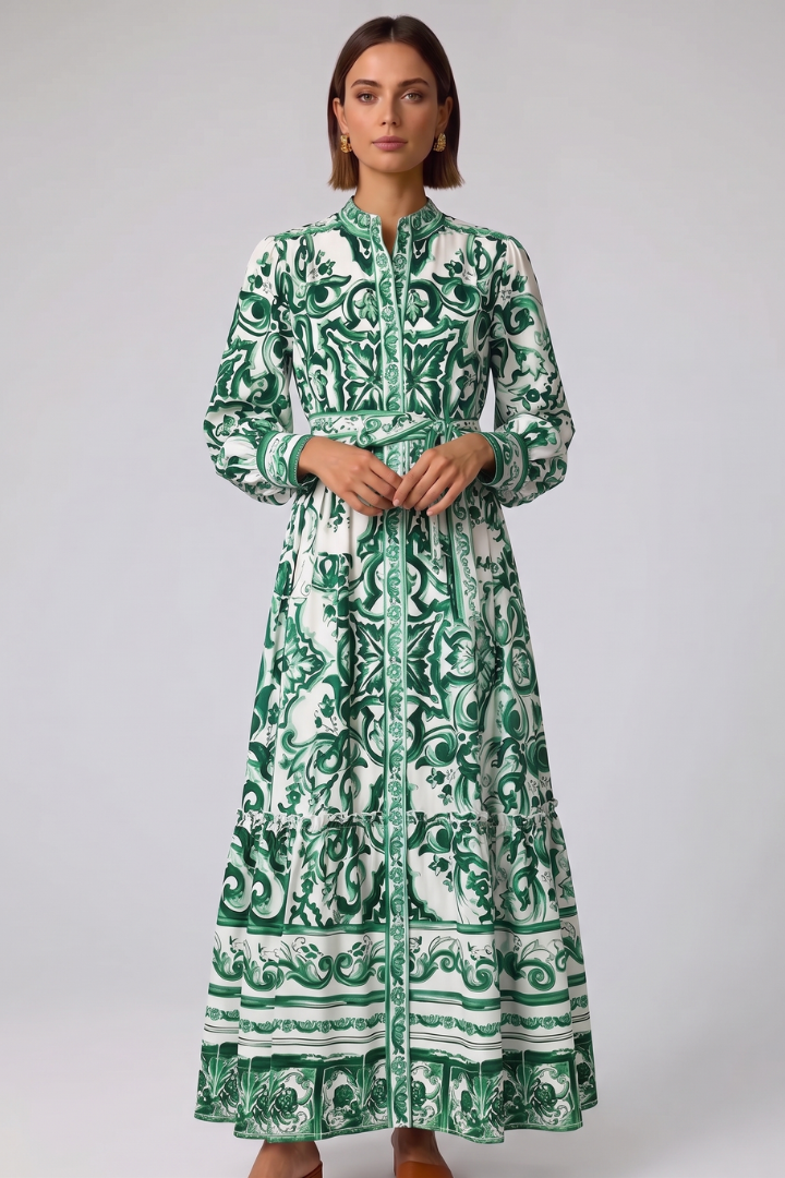 Celeste | Women's Summer Floral Maxi Dress With Puffed Sleeves