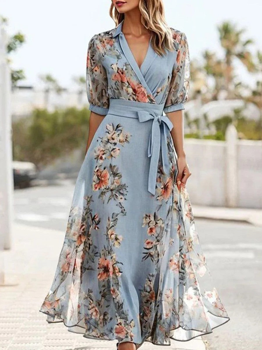 Indie | Women's Classic Floral Wrapped Midi Dress