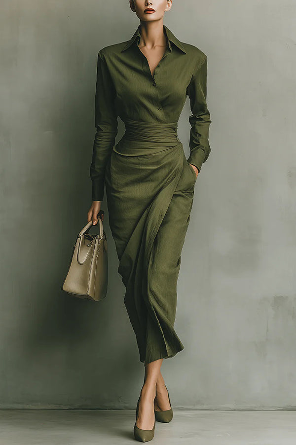 Gemma | Women's Business Casual Wrap Dress with Sleeves