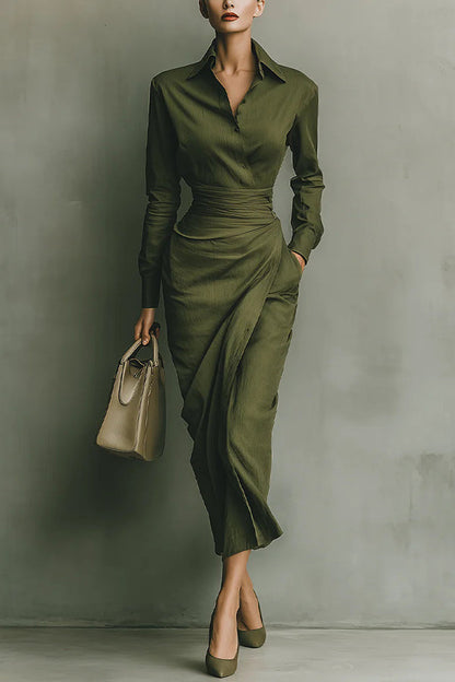 Gemma | Women's Business Casual Wrap Dress with Sleeves