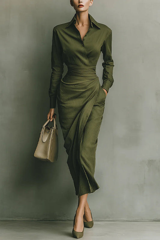 Gemma | Women's Business Casual Wrap Dress with Sleeves