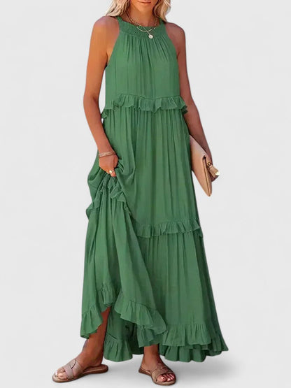 Anise | Women's Elegant Draped Tiered Maxi Dress