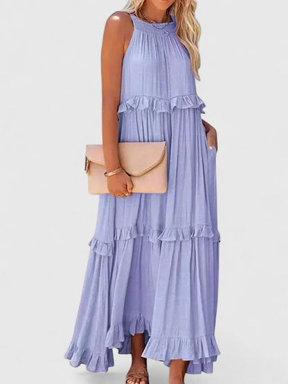 Anise | Women's Elegant Draped Tiered Maxi Dress