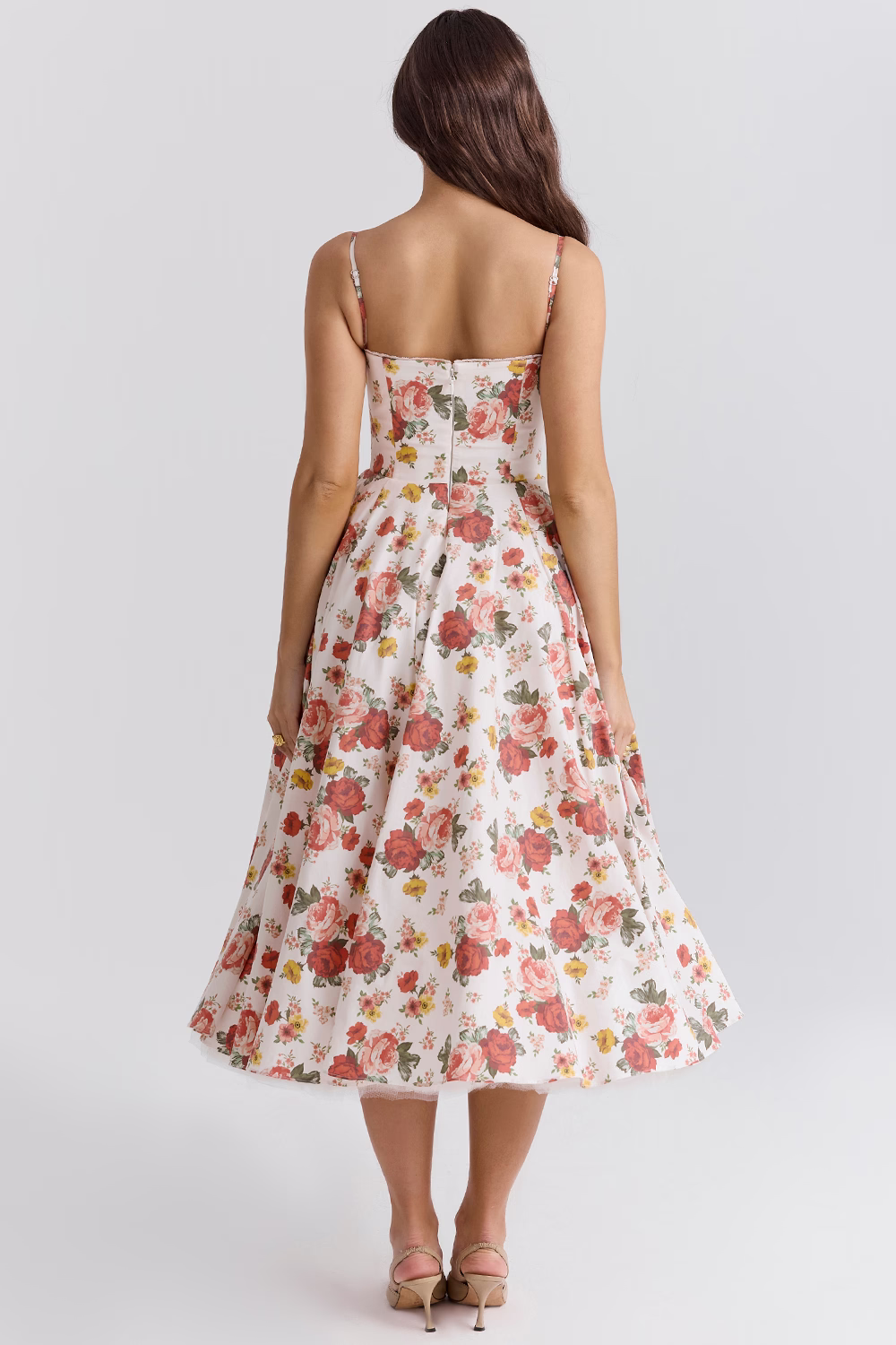 Denise | Women’s Summer Spaghetti-Strap Wedding Guest Midi Dress