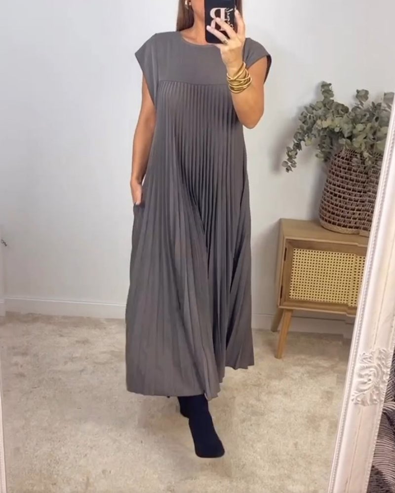 Olivia | Women's Elegant Maxi Pleated Dress