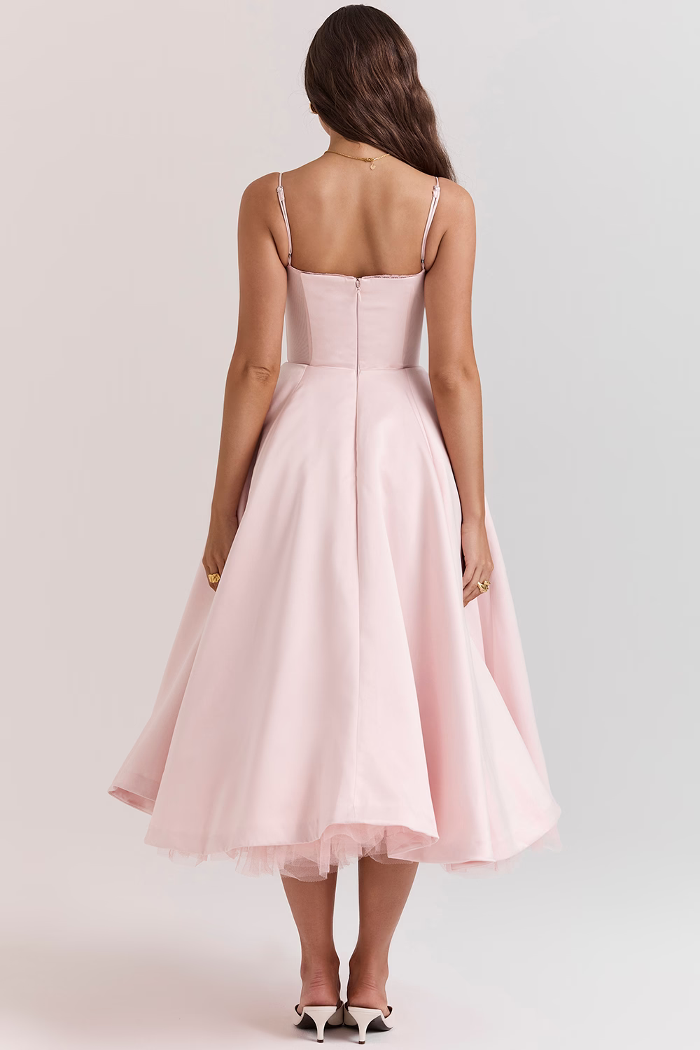 Denise | Women’s Summer Spaghetti-Strap Wedding Guest Midi Dress