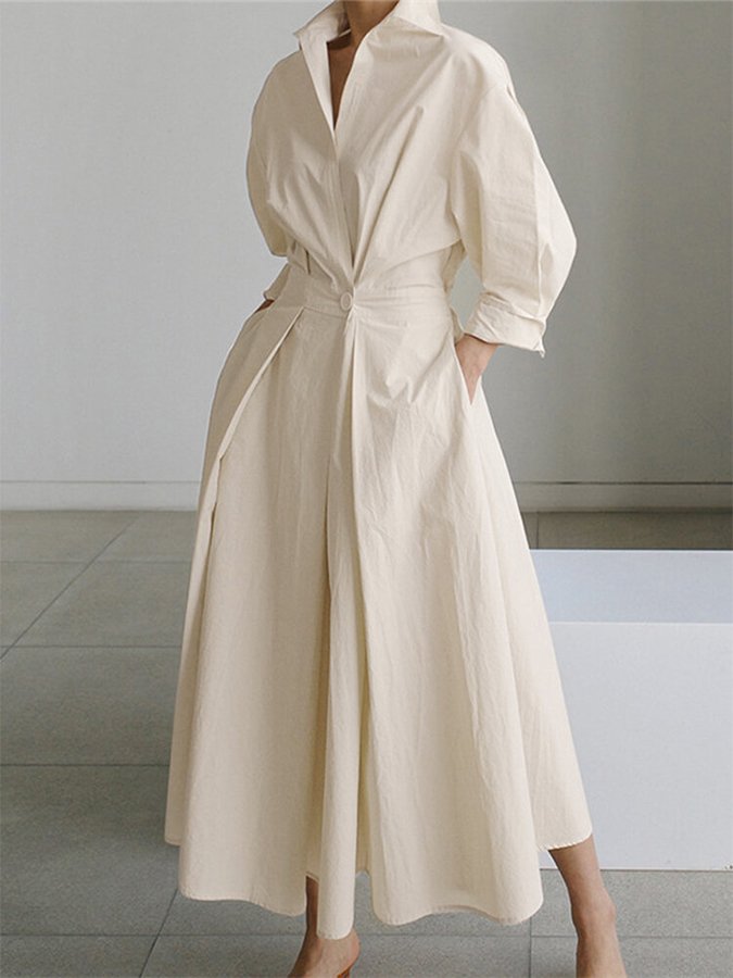 Mathilda | Women's Maxi Button-Front Shirt Dress