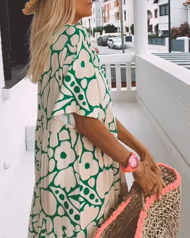Scarlett | Women's Summer Printed V-Neck Maxi Dress