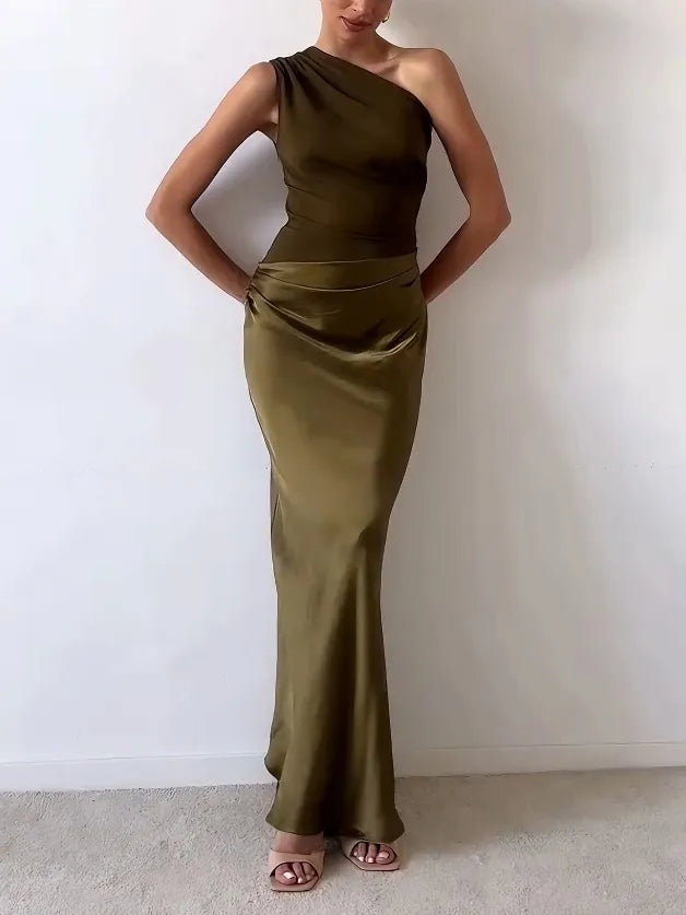 Anita | Women's Satin Wedding Guest Maxi Dress