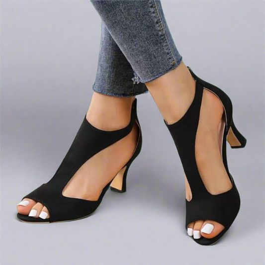 NATALIE | CUTOUT PEEP TOE HEELS