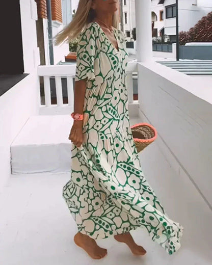 Scarlett | Women's Summer Printed V-Neck Maxi Dress