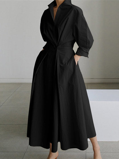 Mathilda | Women's Maxi Button-Front Shirt Dress
