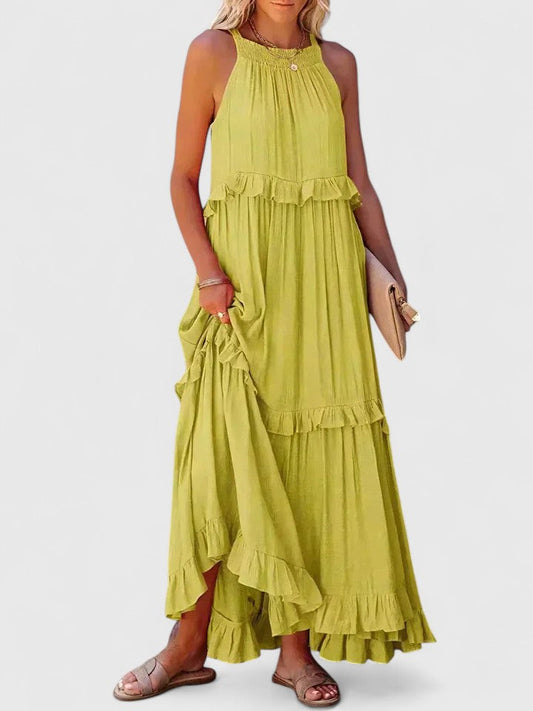 Anise | Women's Elegant Draped Tiered Maxi Dress