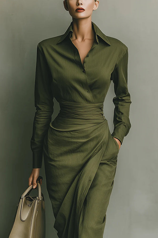 Gemma | Women's Business Casual Wrap Dress with Sleeves