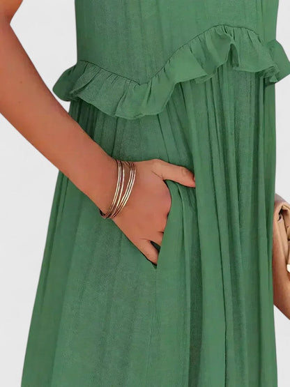 Anise | Women's Elegant Draped Tiered Maxi Dress