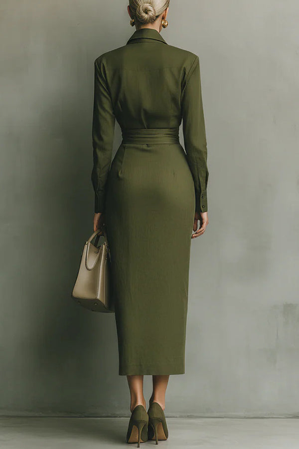 Gemma | Women's Business Casual Wrap Dress with Sleeves