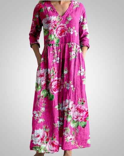 Rebecca | Women's Summer V-Neck Midi Dress