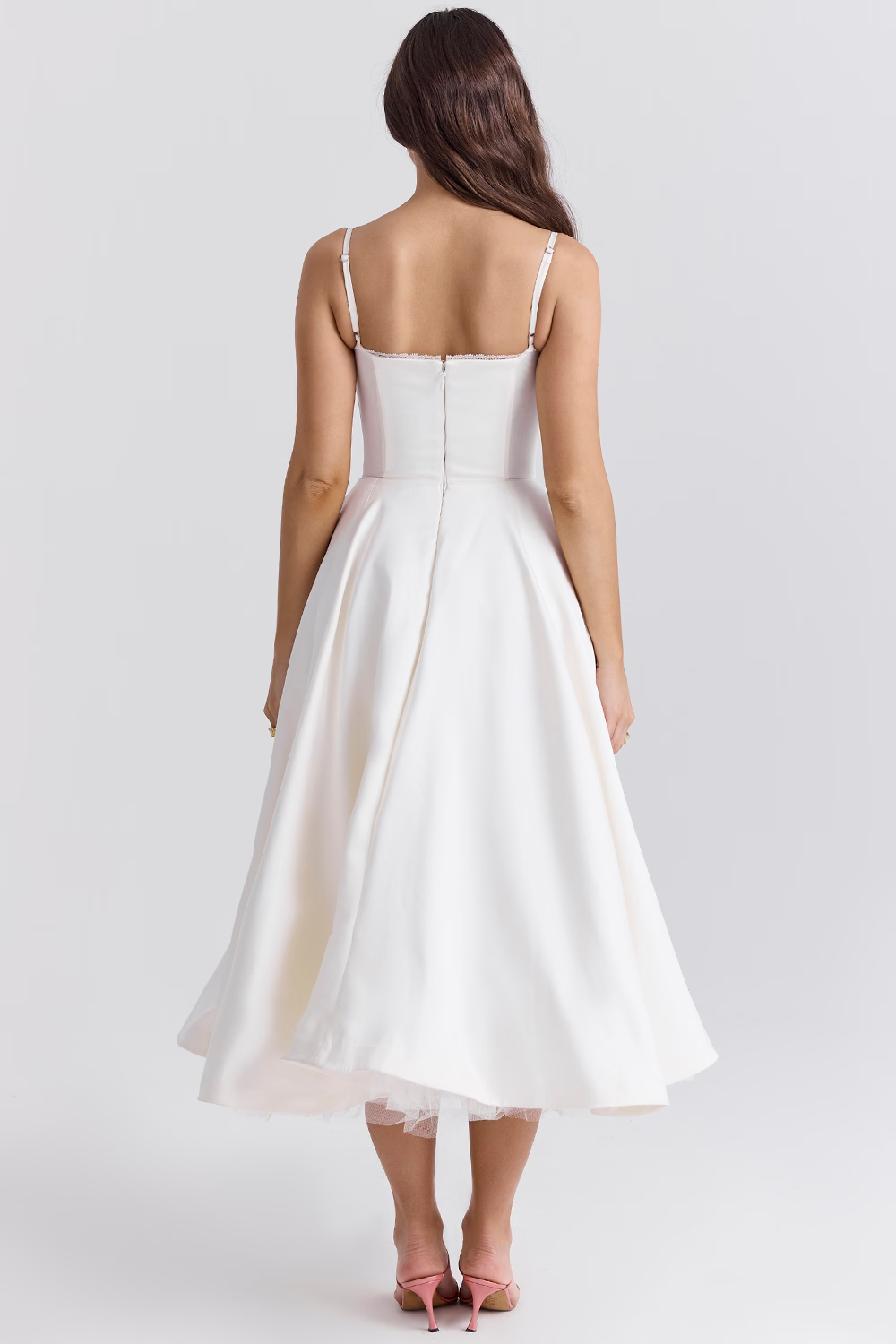 Denise | Women’s Summer Spaghetti-Strap Wedding Guest Midi Dress
