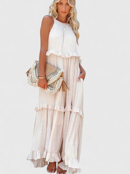 Anise | Women's Elegant Draped Tiered Maxi Dress