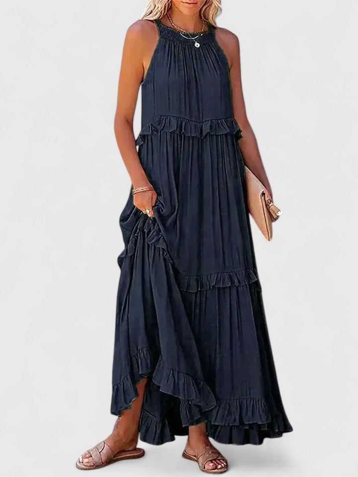 Anise | Women's Elegant Draped Tiered Maxi Dress