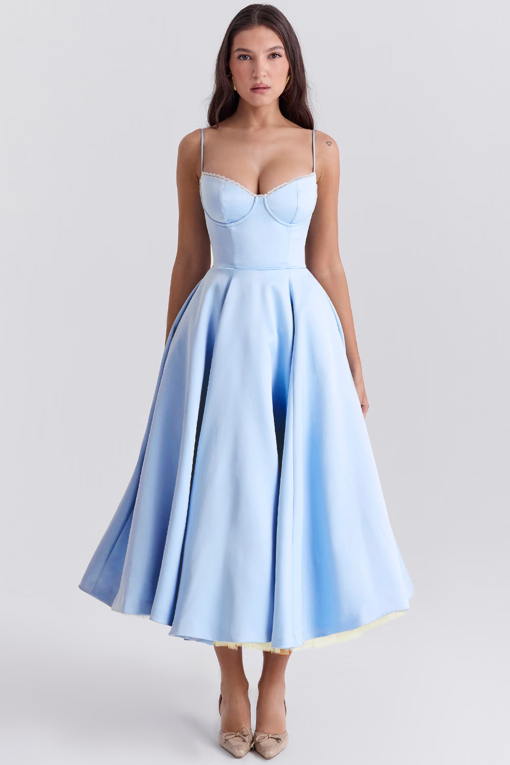 Denise | Women’s Summer Spaghetti-Strap Wedding Guest Midi Dress