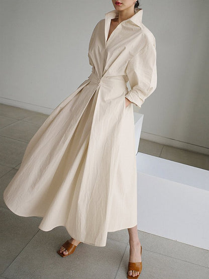 Mathilda | Women's Maxi Button-Front Shirt Dress