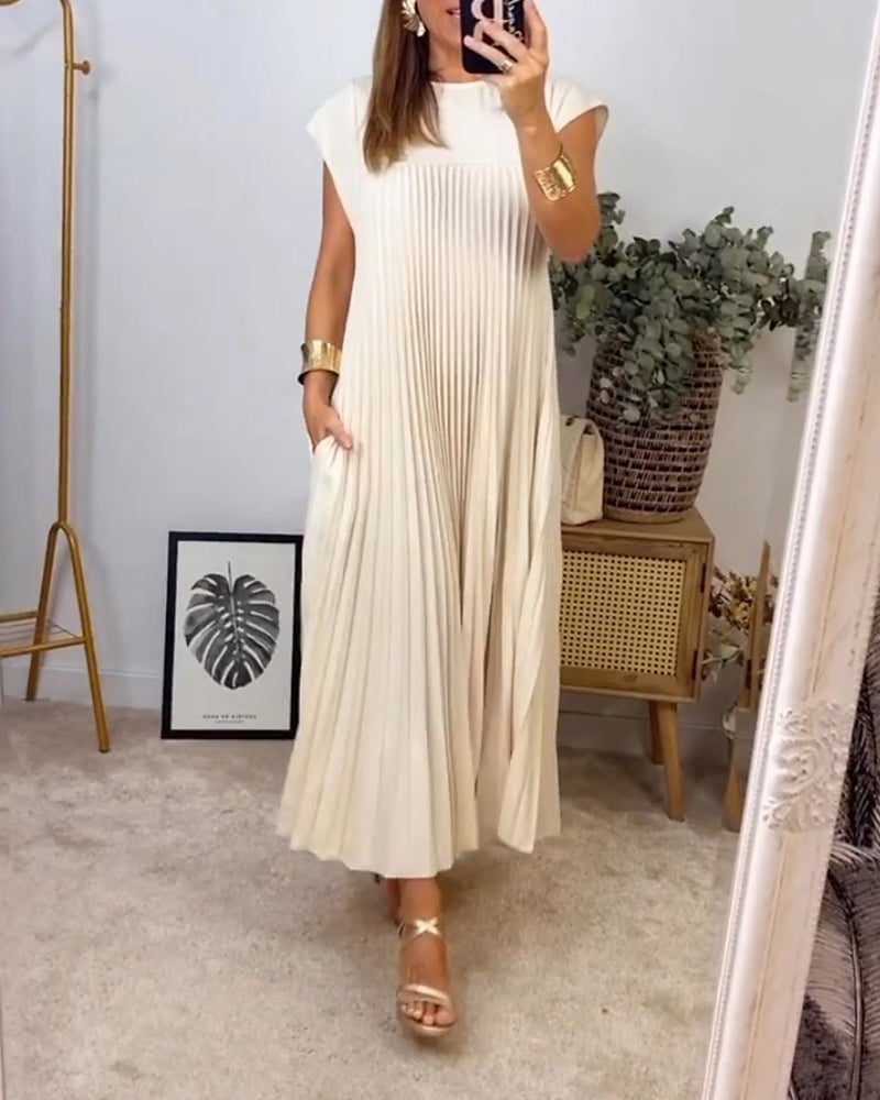 Olivia | Women's Elegant Maxi Pleated Dress