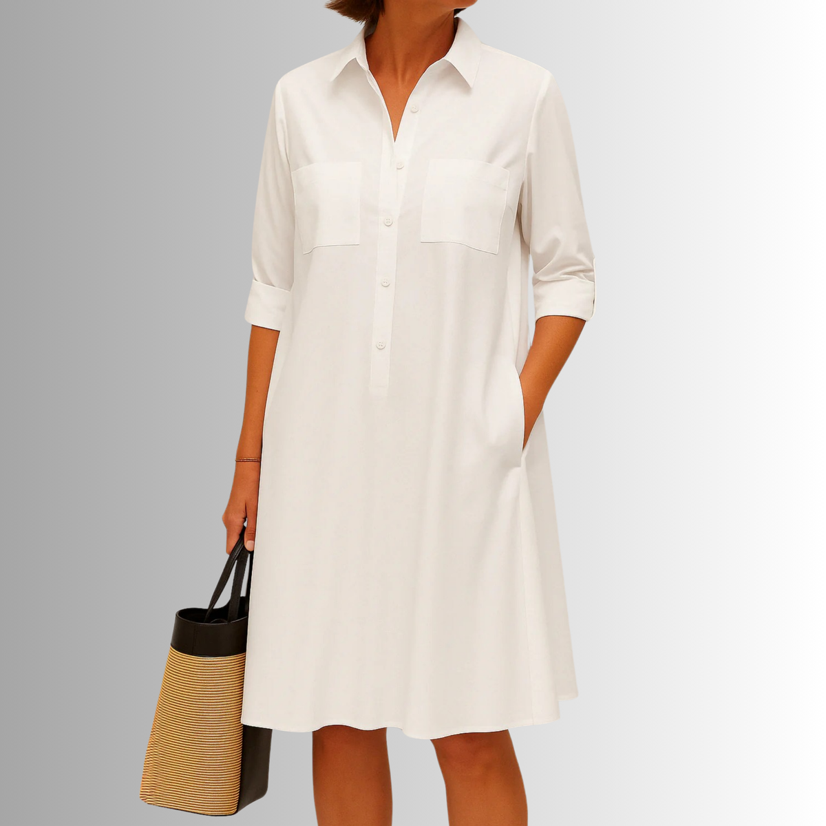 Lennon | Women's Sophisticated Midi Shirtdress With Buttons