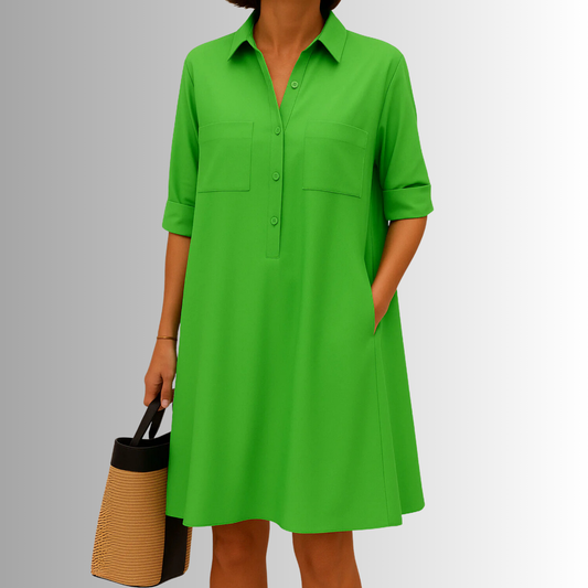 Lennon | Women's Sophisticated Midi Shirtdress With Buttons