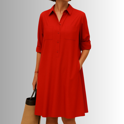 Lennon | Women's Sophisticated Midi Shirtdress With Buttons