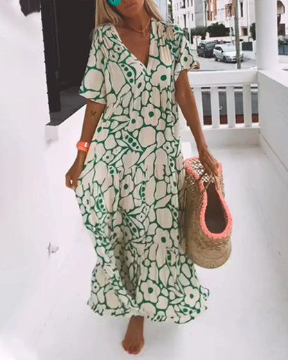 Scarlett | Women's Summer Printed V-Neck Maxi Dress