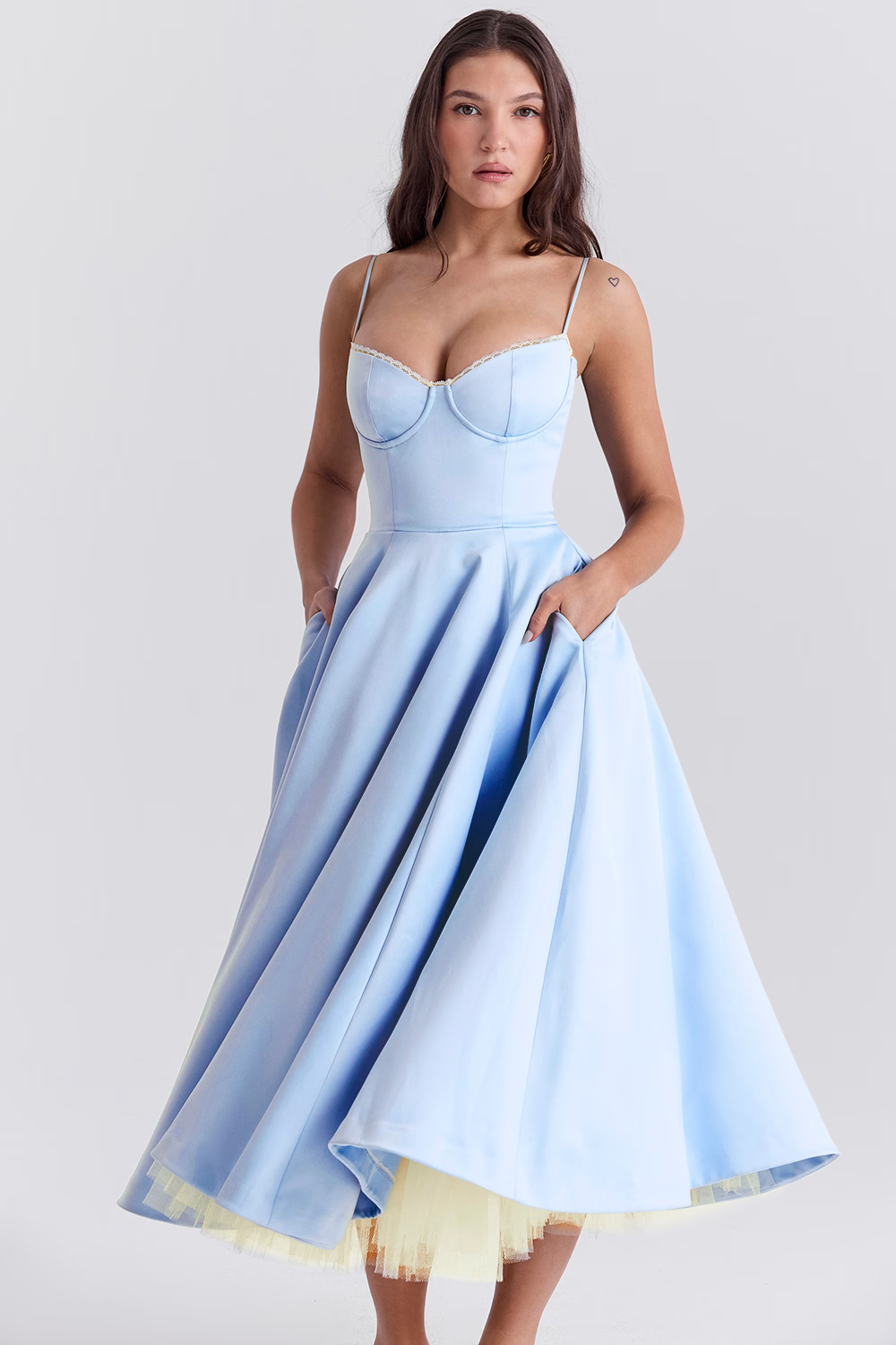Denise | Women’s Summer Spaghetti-Strap Wedding Guest Midi Dress