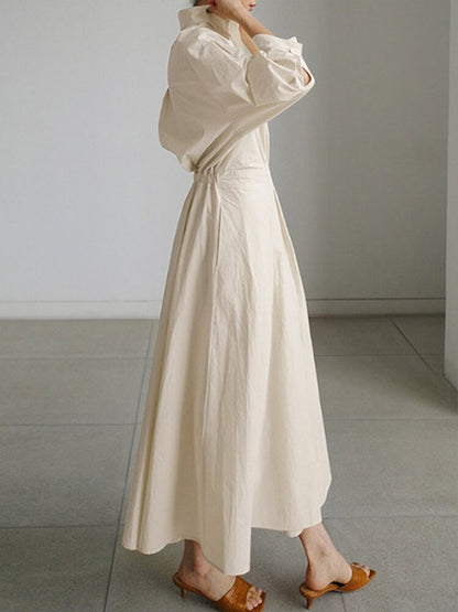 Mathilda | Women's Maxi Button-Front Shirt Dress