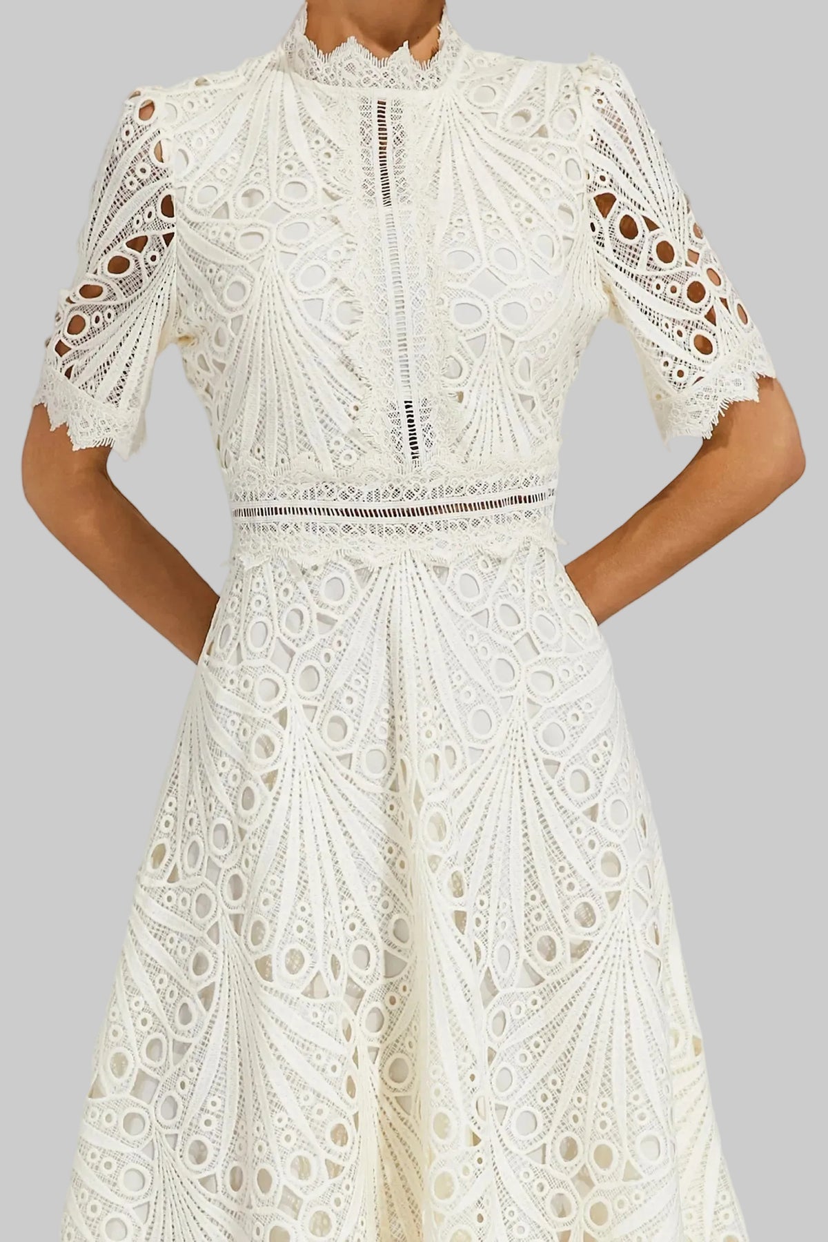 Nola | Women's Casual Lace Pattern Midi Dress