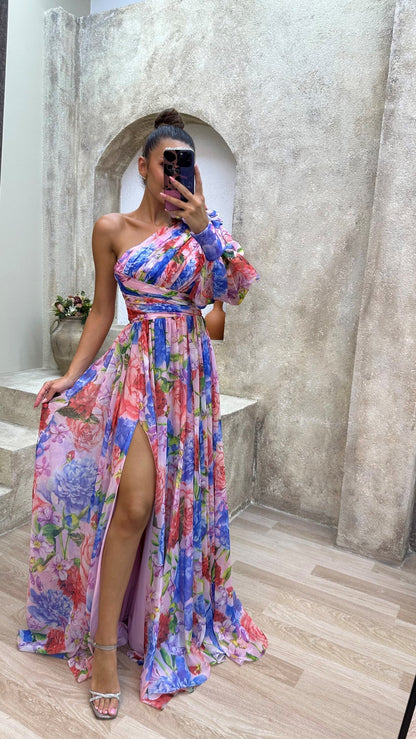 Whitney | Women's Floral One-Shoulder Summer Dress