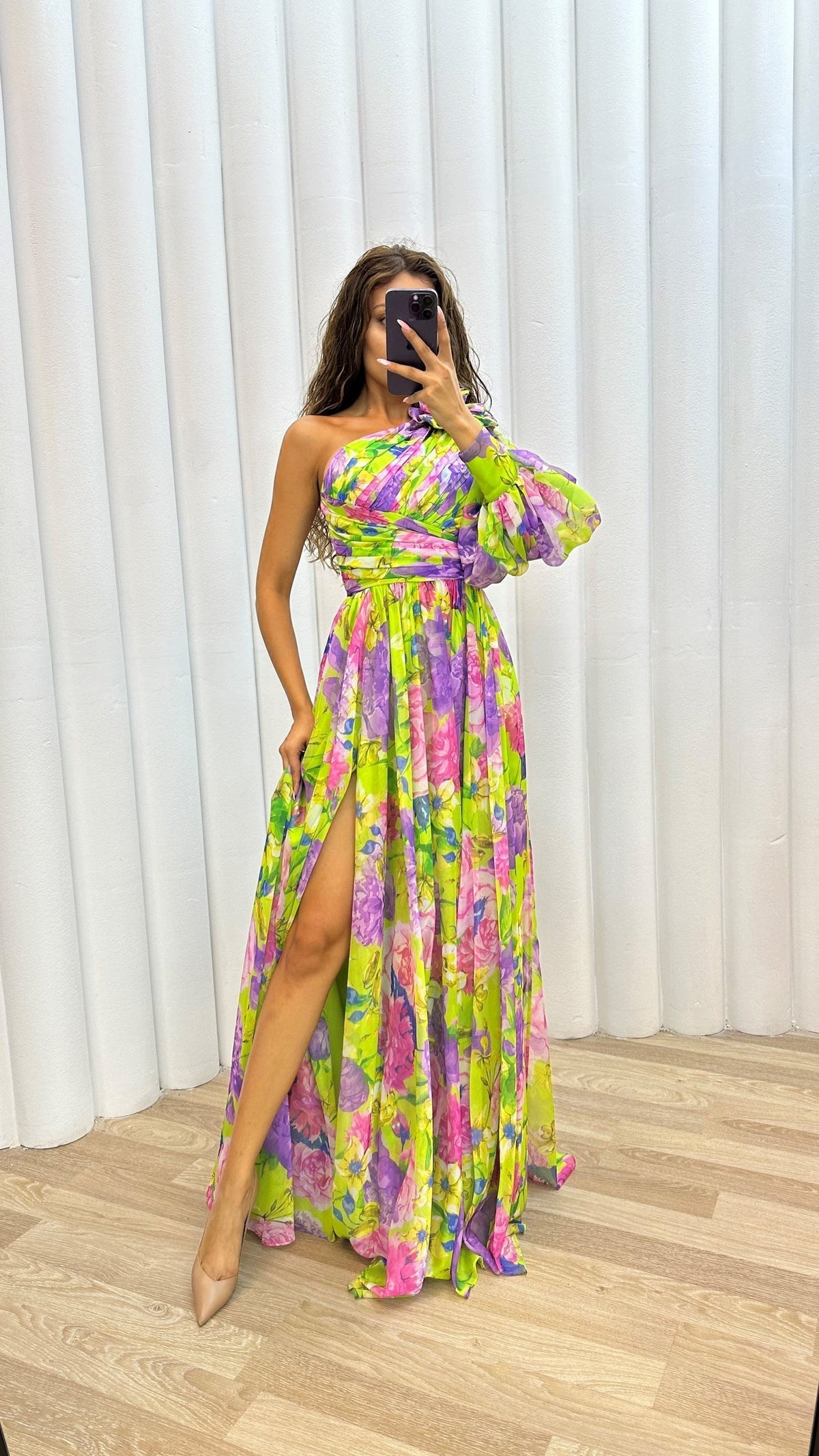 Whitney | Women's Floral One-Shoulder Summer Dress