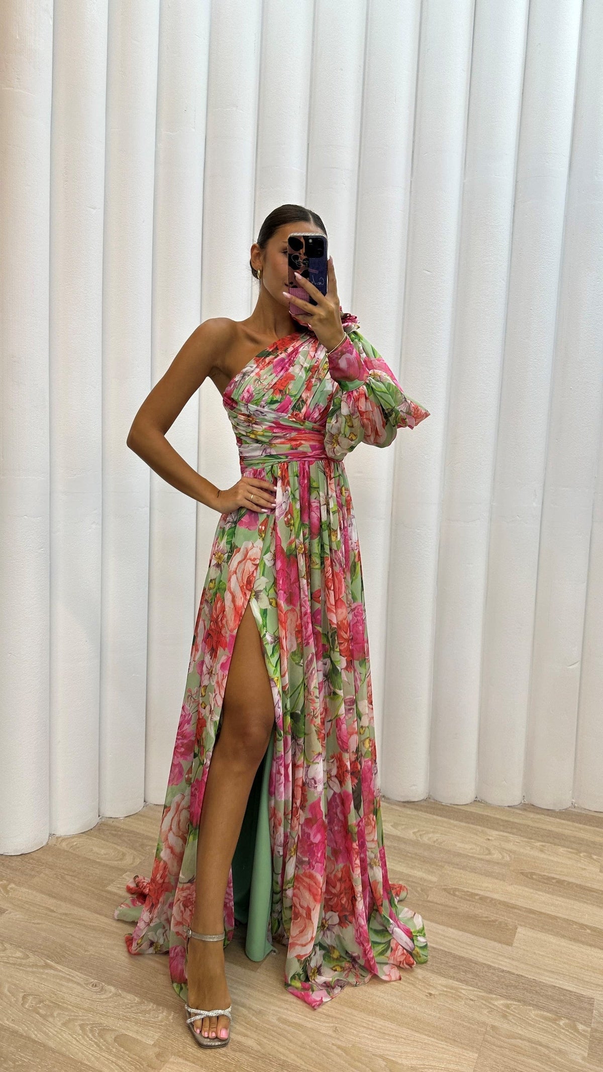 Whitney | Women's Floral One-Shoulder Summer Dress