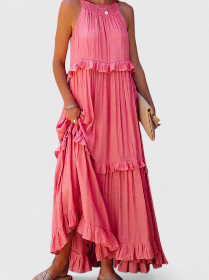 Anise | Women's Elegant Draped Tiered Maxi Dress