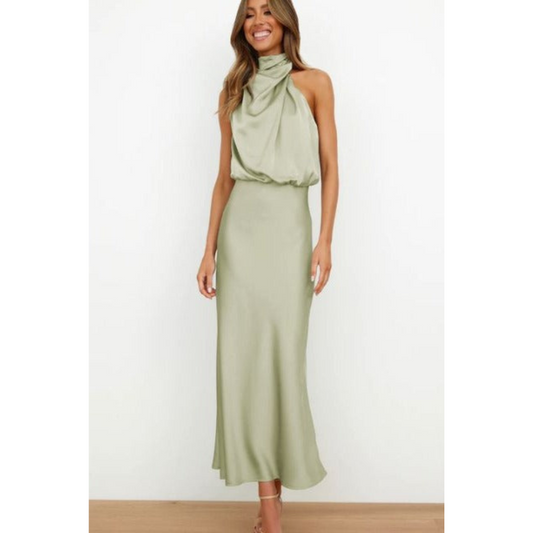 Chelsea | Women's Halter-Neck Festive Midi Dress