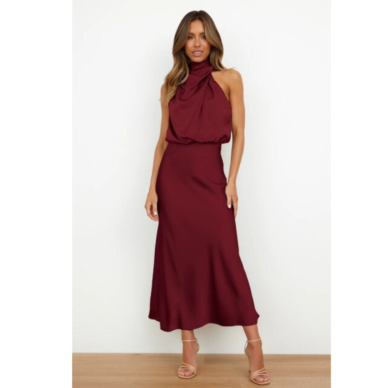 Chelsea | Women's Halter-Neck Festive Midi Dress