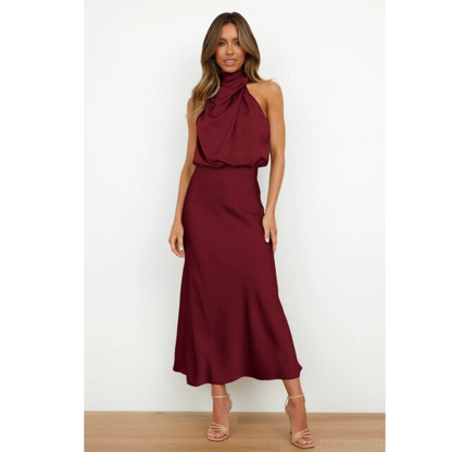 Chelsea | Women's Halter-Neck Festive Midi Dress