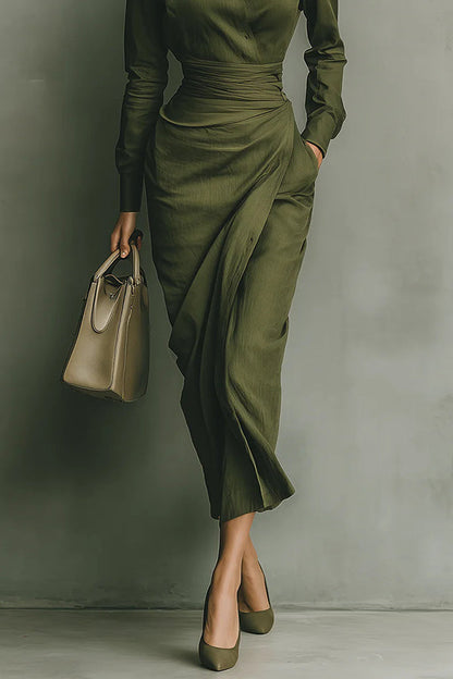 Gemma | Women's Business Casual Wrap Dress with Sleeves