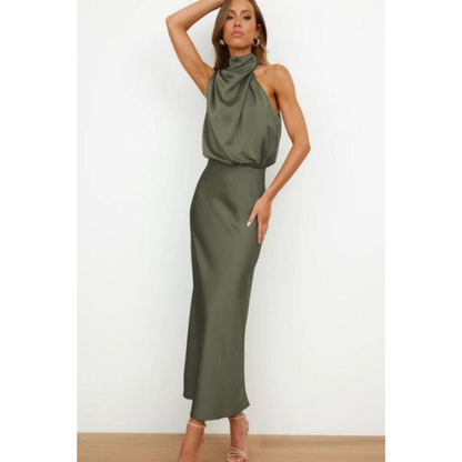 Chelsea | Women's Halter-Neck Festive Midi Dress