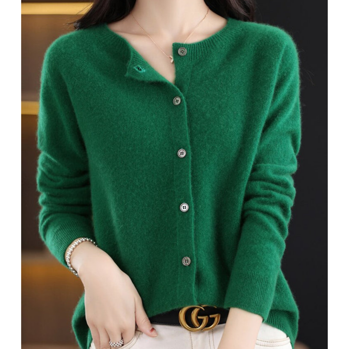 Jazlyn | Women’s Round Neck Relaxed Fit Cardigan