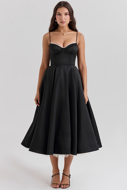 Denise | Women’s Summer Spaghetti-Strap Wedding Guest Midi Dress