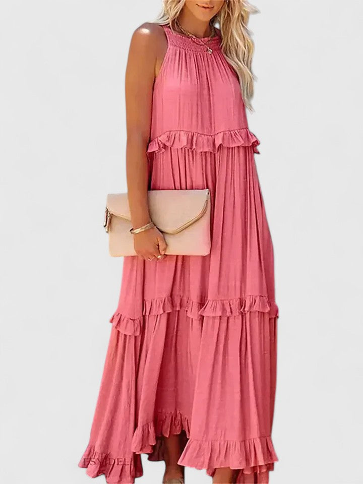 Anise | Women's Elegant Draped Tiered Maxi Dress