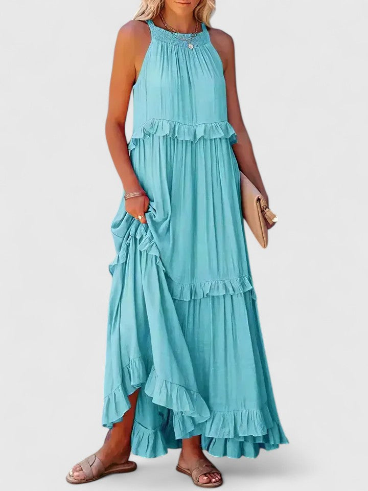 Anise | Women's Elegant Draped Tiered Maxi Dress